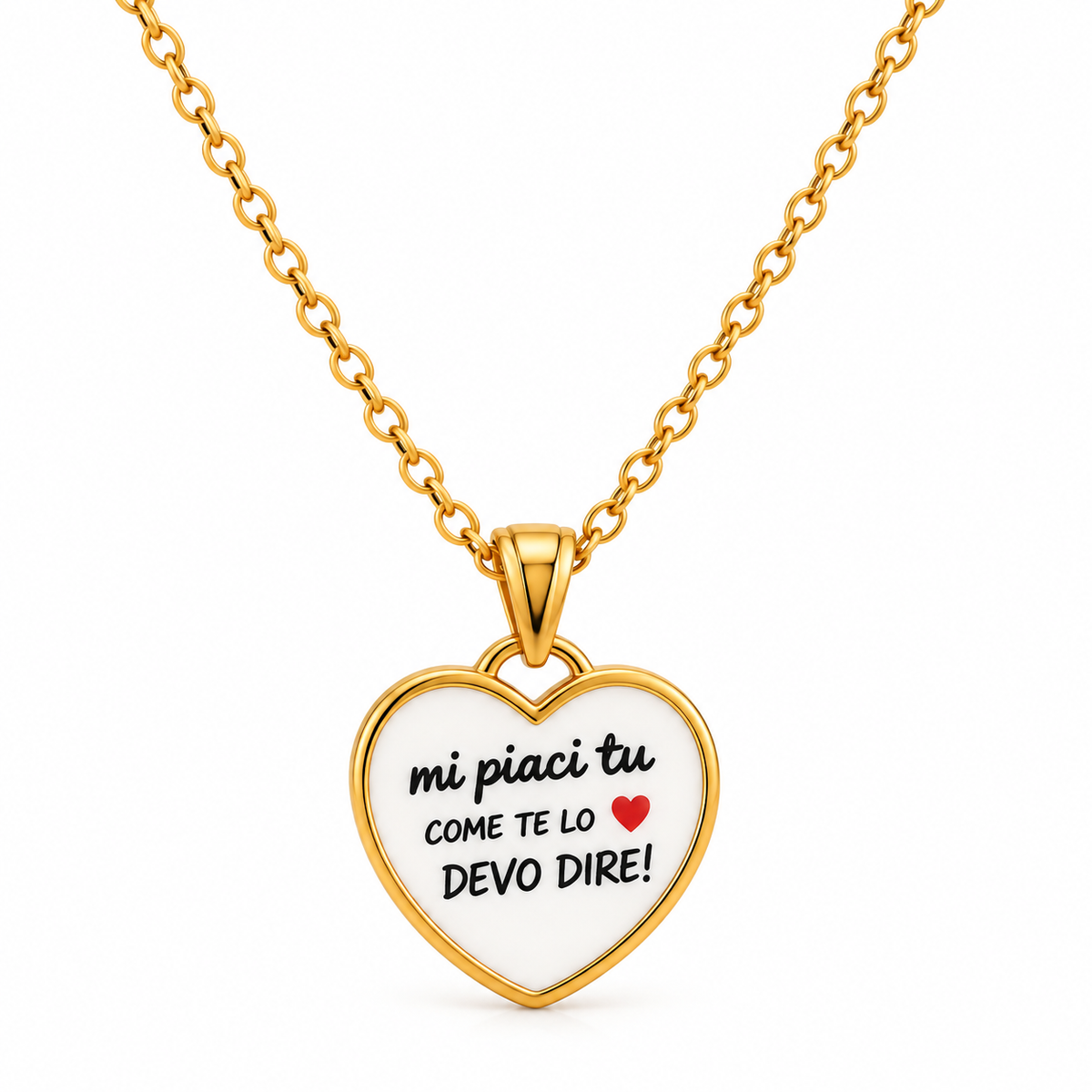Collana in acciaio “Mi piaci tu come te lo devo dire"