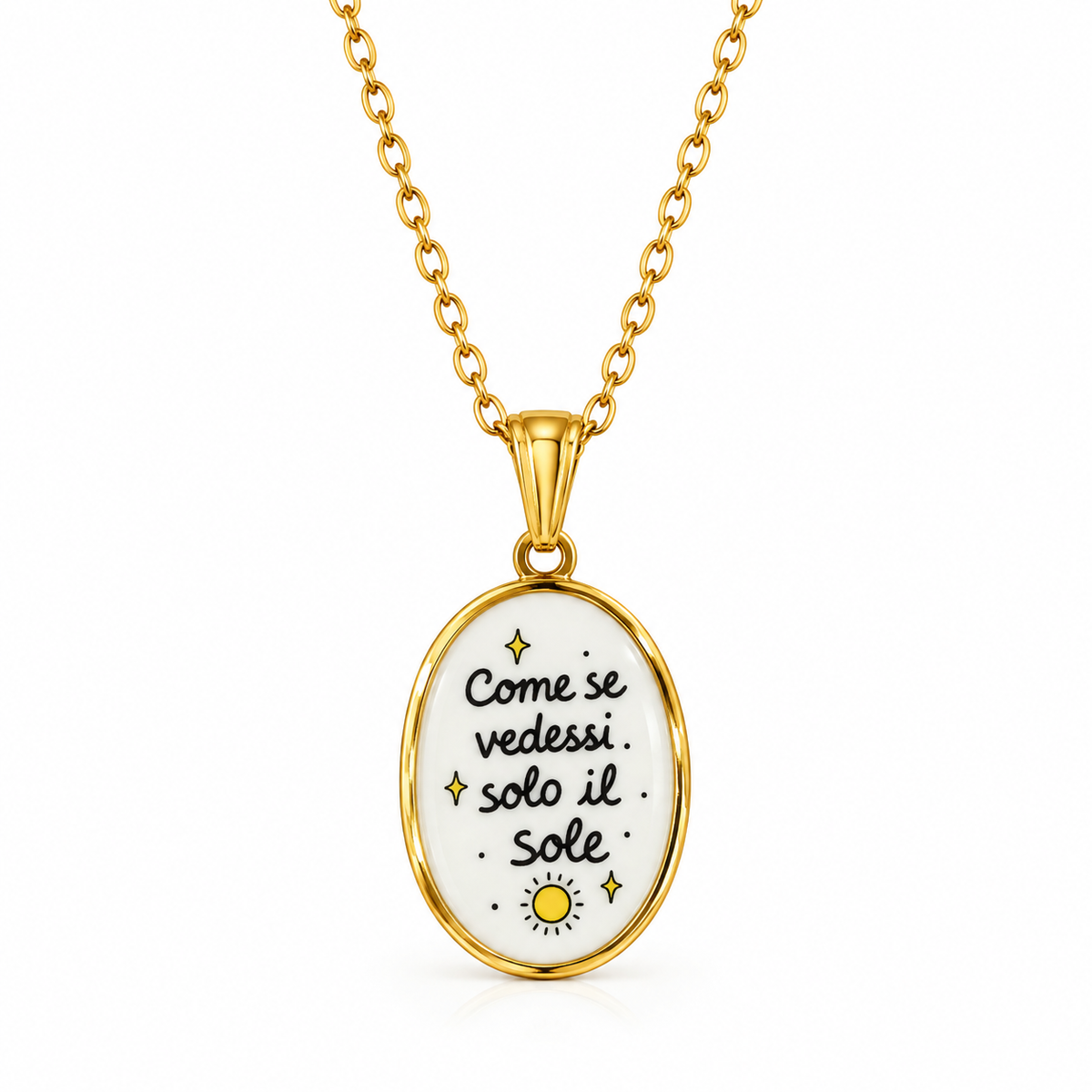 Collana in acciaio “Come se vedessi solo il sole"