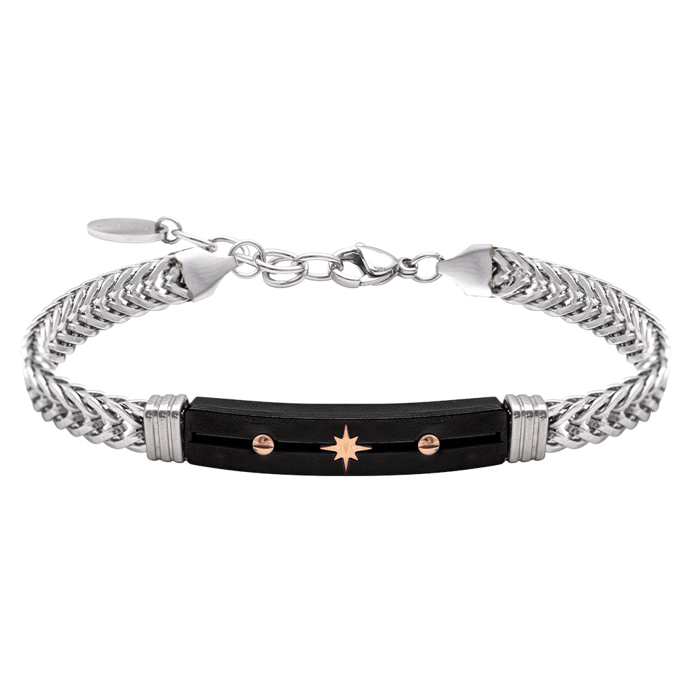 Bracciale in acciaio Rosa dei venti