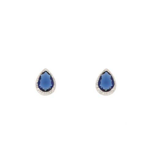 Orecchini in Argento Zirc. Blu Zaffiro Alice