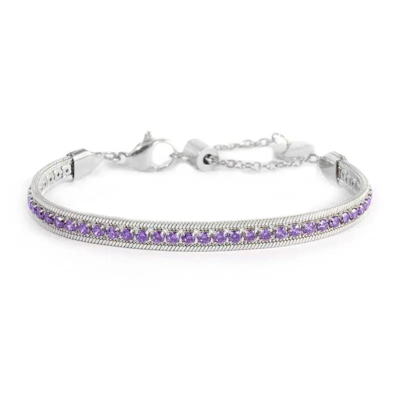 Bracciale tennis zirconi baguette catena snake squadrata