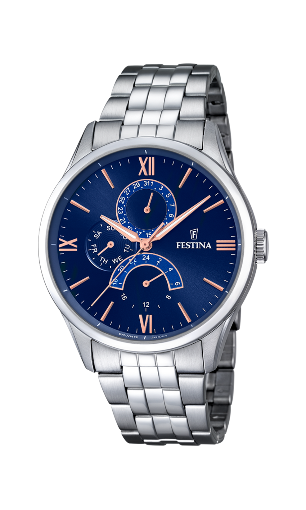 OROLOGIO FESTINA RETRO F16822/3 BLU CON CINTURINO IN ACCIAIO, UOMO
