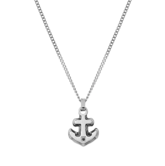 Collana Strong Diamond ancora diamante nero