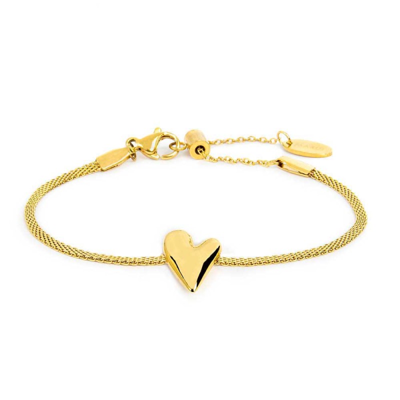 Bracciale catena mesh con cuore irregolare