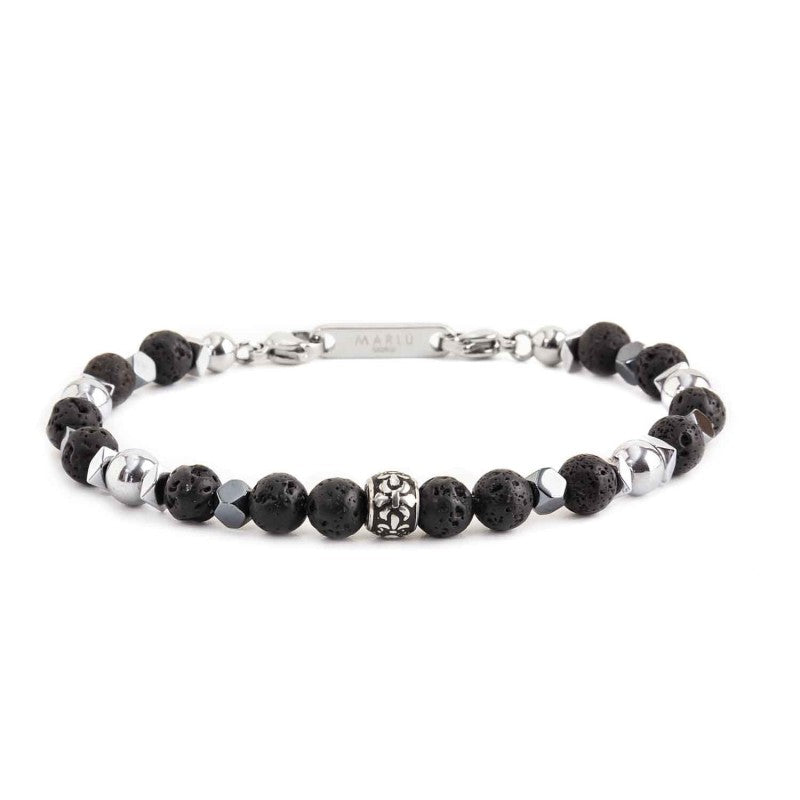 Bracciale pietra lavica ed ematite
