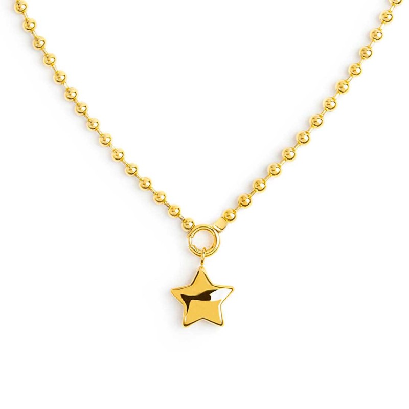 Collana catena a sfere con stella