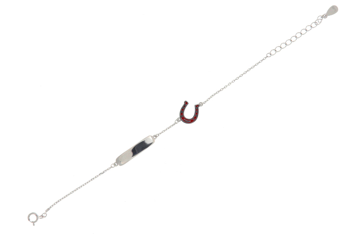Bracciale in Argento925 con terghetta e Ferro di cavallo