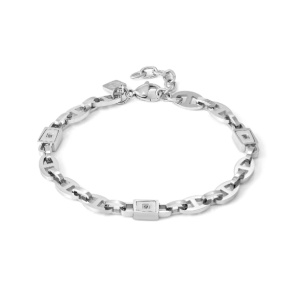 bracciale strong diamond catena e diamanti neri