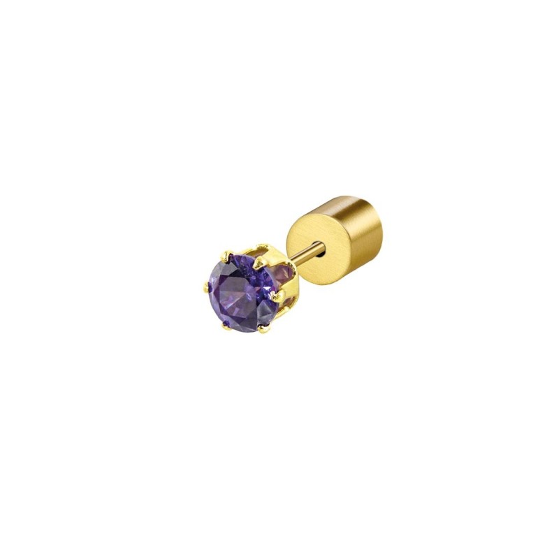 Orecchino a lobo con zircone 4mm