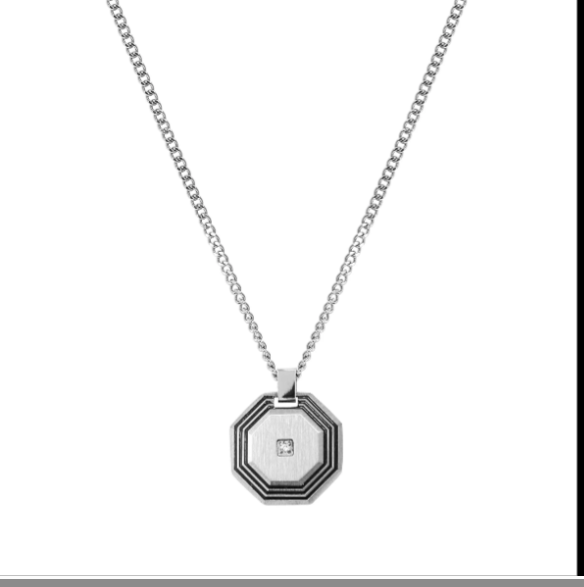 Collana strong diamond ottagono diamante bianco
