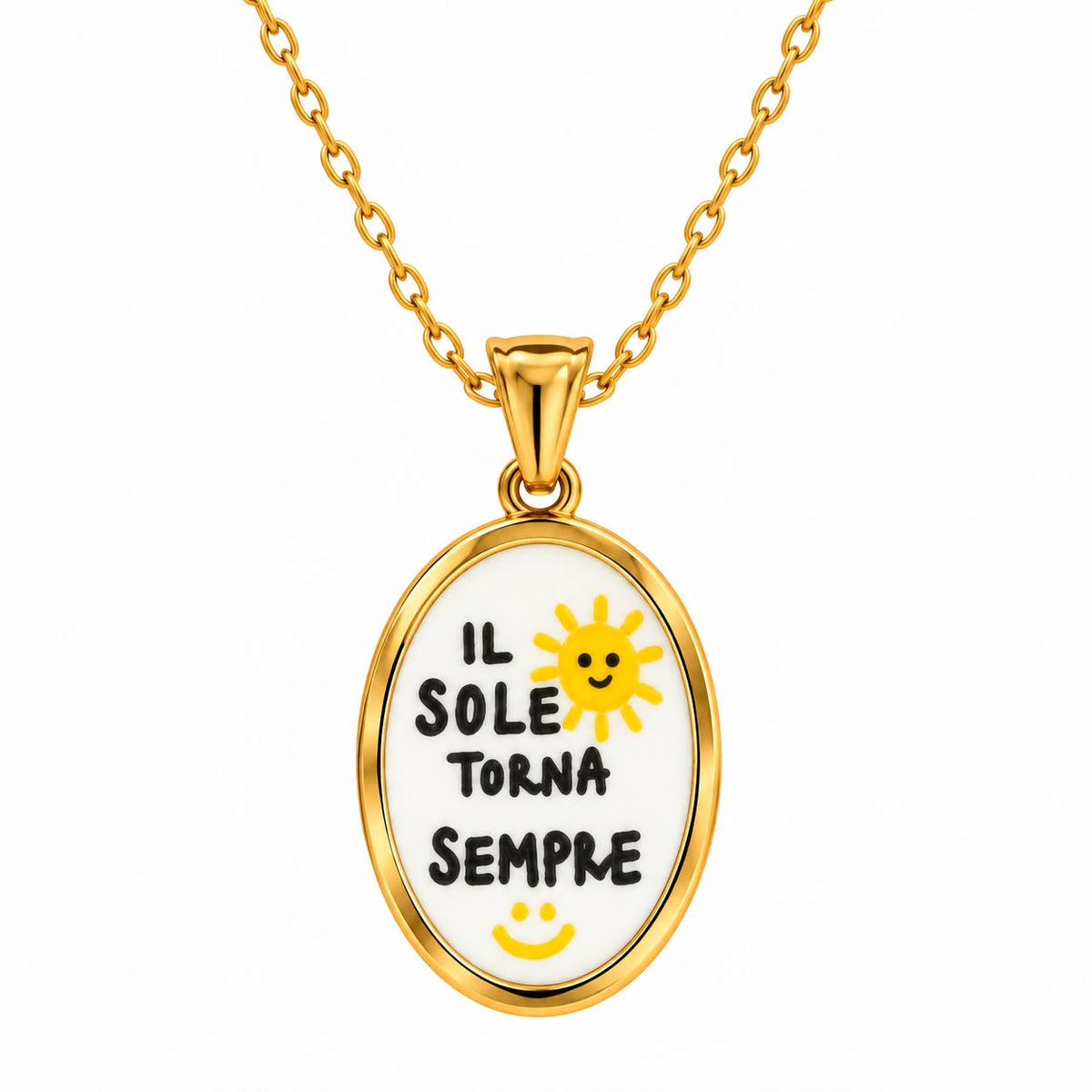 Collana in acciaio con frasi