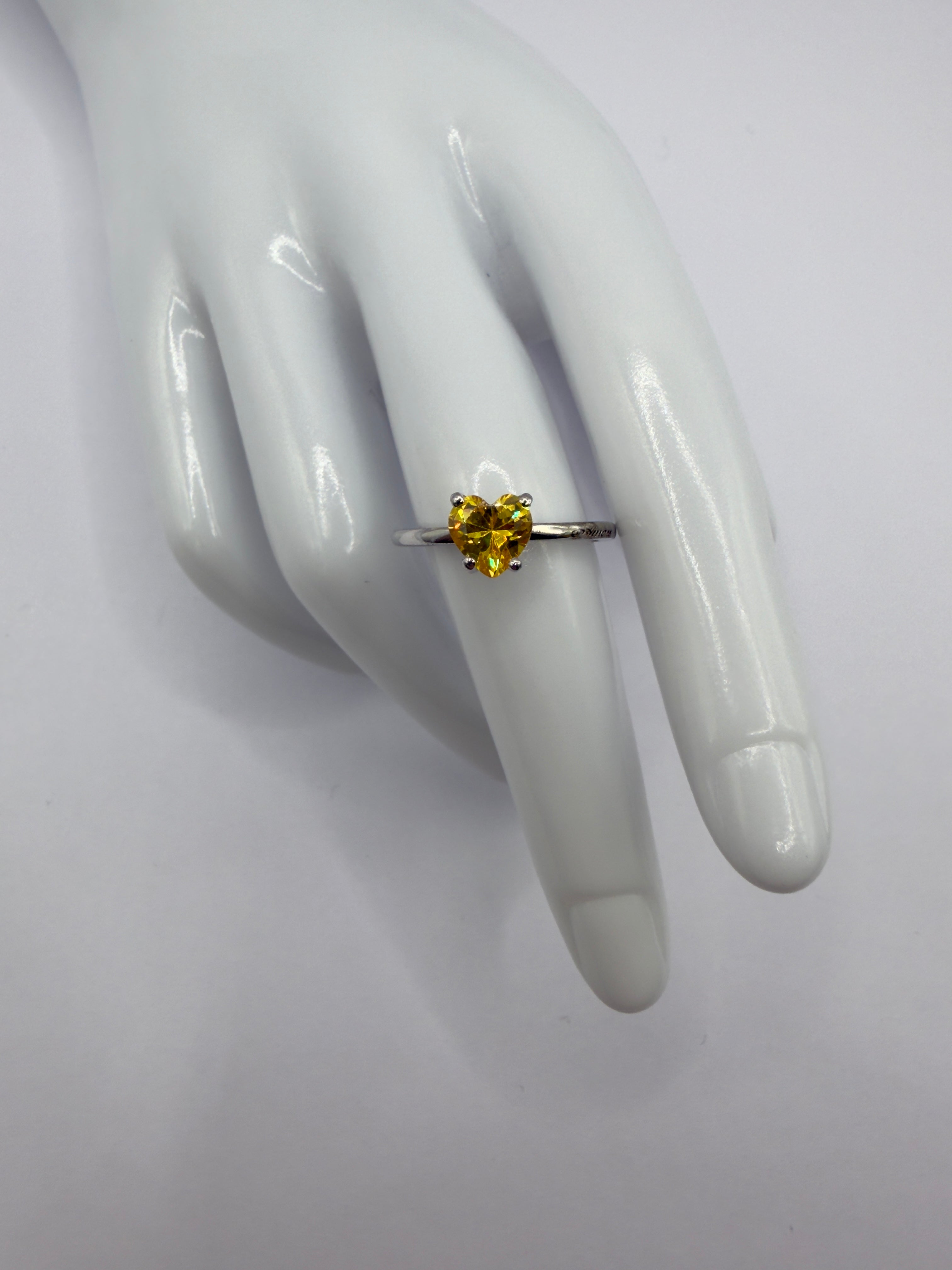 Anello in Argento925 Cuore Giallo