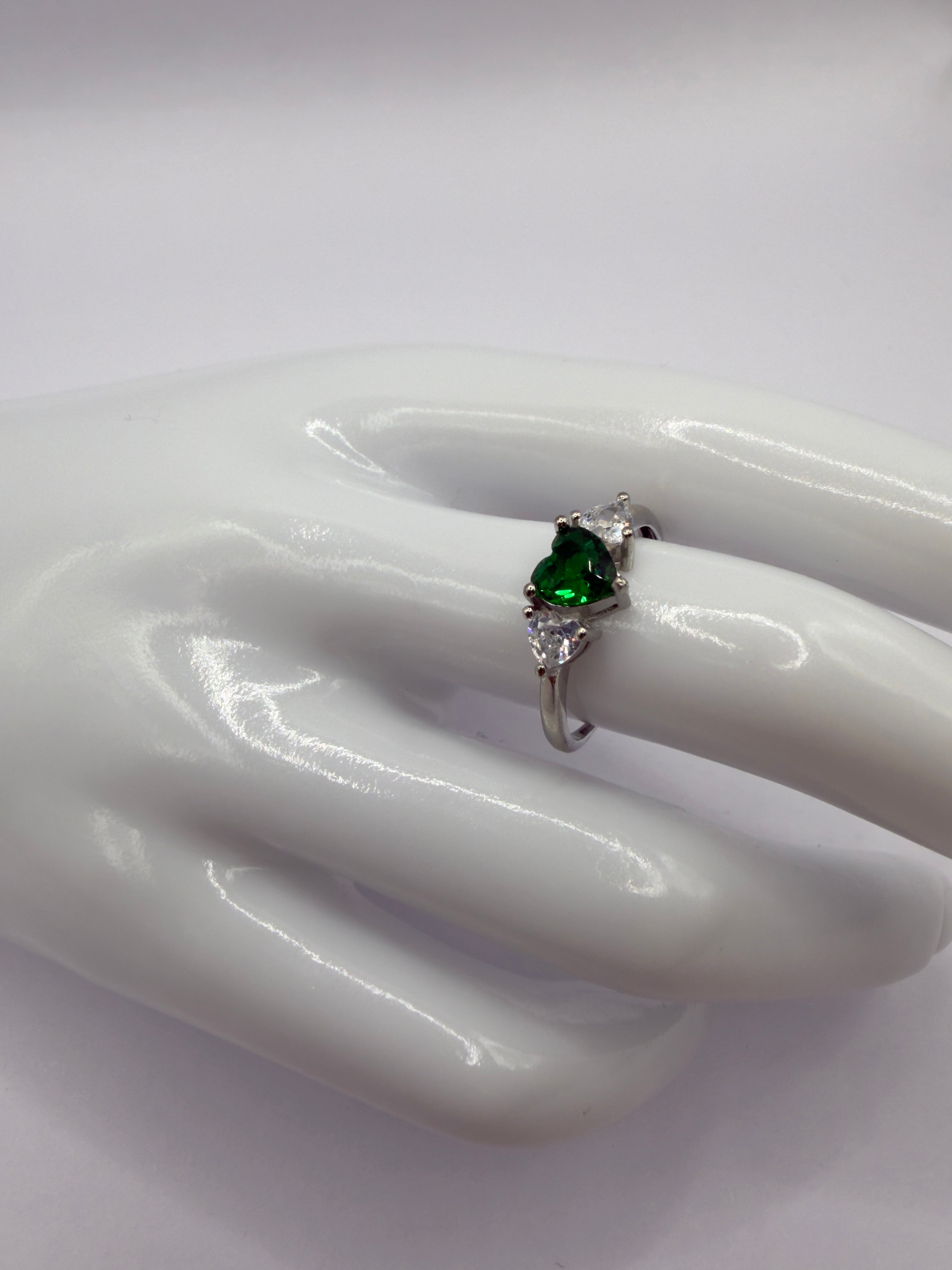 Anello in Argento925 Cuore Verde