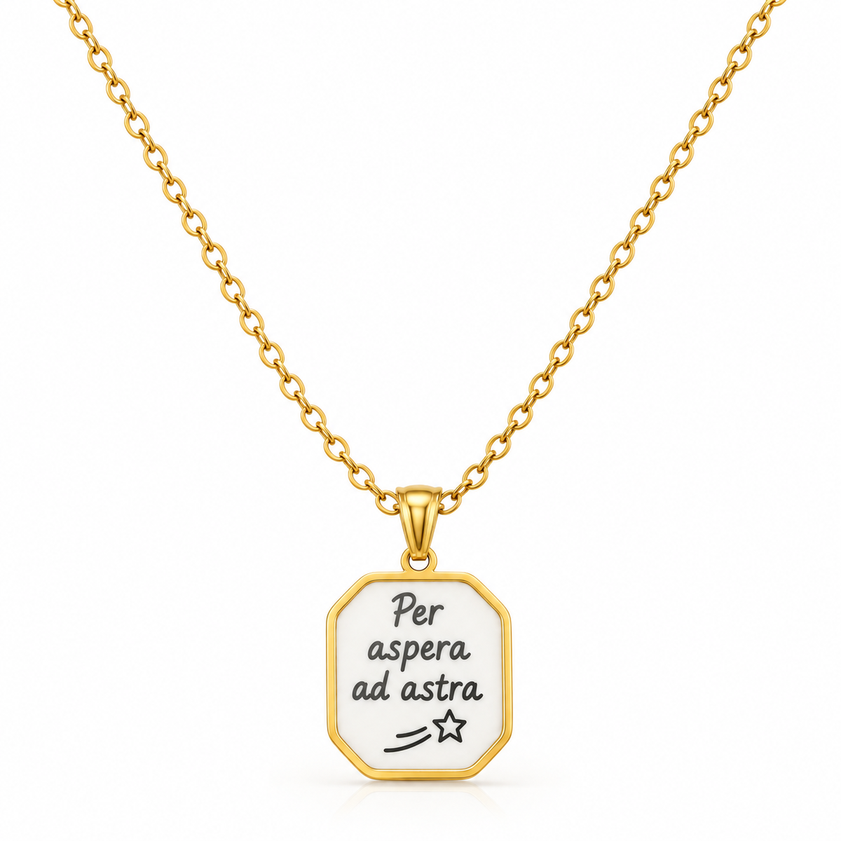 Collana in acciaio “Per aspera ad astra"