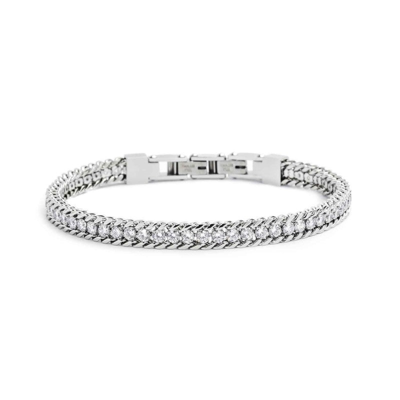Marlù - Bracciale tennis 3mm con catena grumetta