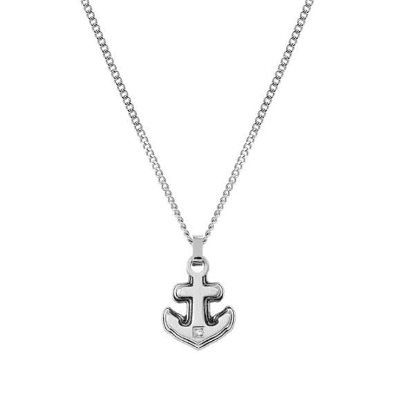 Collana Strong ancora con diamante