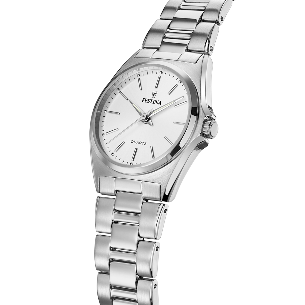 OROLOGIO FESTINA CLASSICS F20553/2 BIANCO CON CINTURINO IN ACCIAIO, DONNA