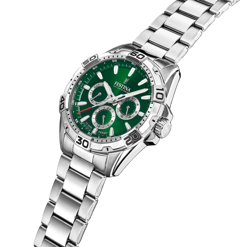 OROLOGIO FESTINA F20623/3 VERDE CINTURINO IN ACCIAIO INOSSIDABILE 316L, UOMO