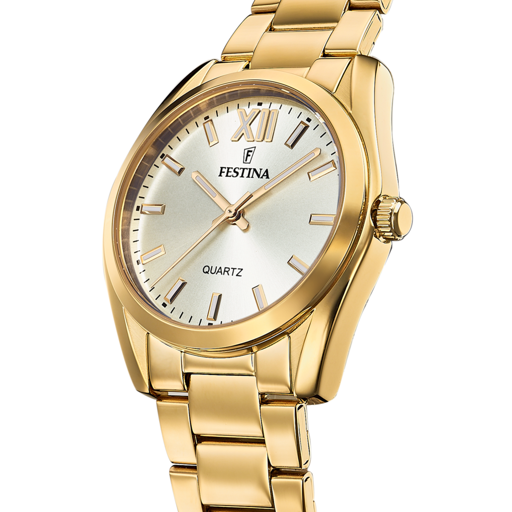 OROLOGIO FESTINA F20640/1 CHAMPAGNE CINTURINO IN ACCIAIO INOSSIDABILE 316L, DONNA