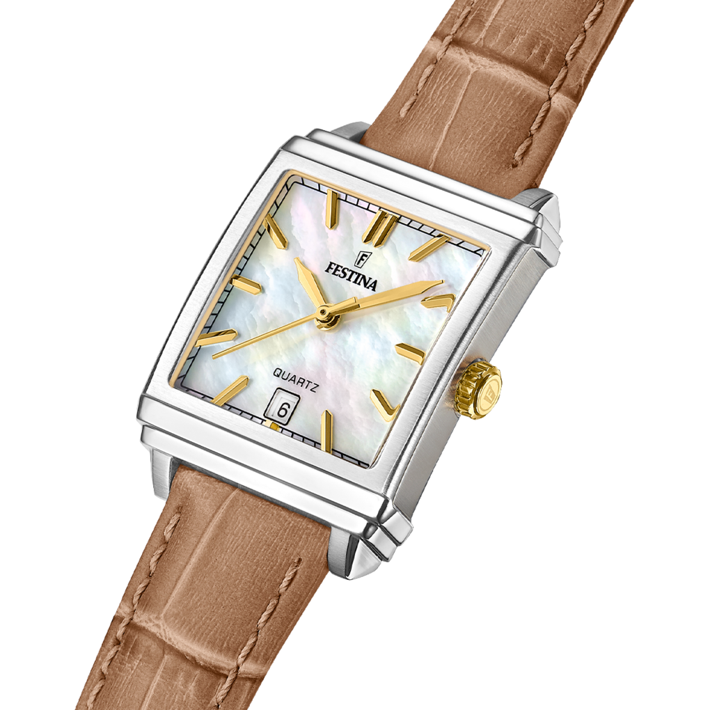 OROLOGIO FESTINA F20682/4 BEIGE CINTURINO IN PELLE, DONNA