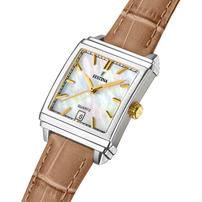 OROLOGIO FESTINA F20682/4 BEIGE CINTURINO IN PELLE, DONNA