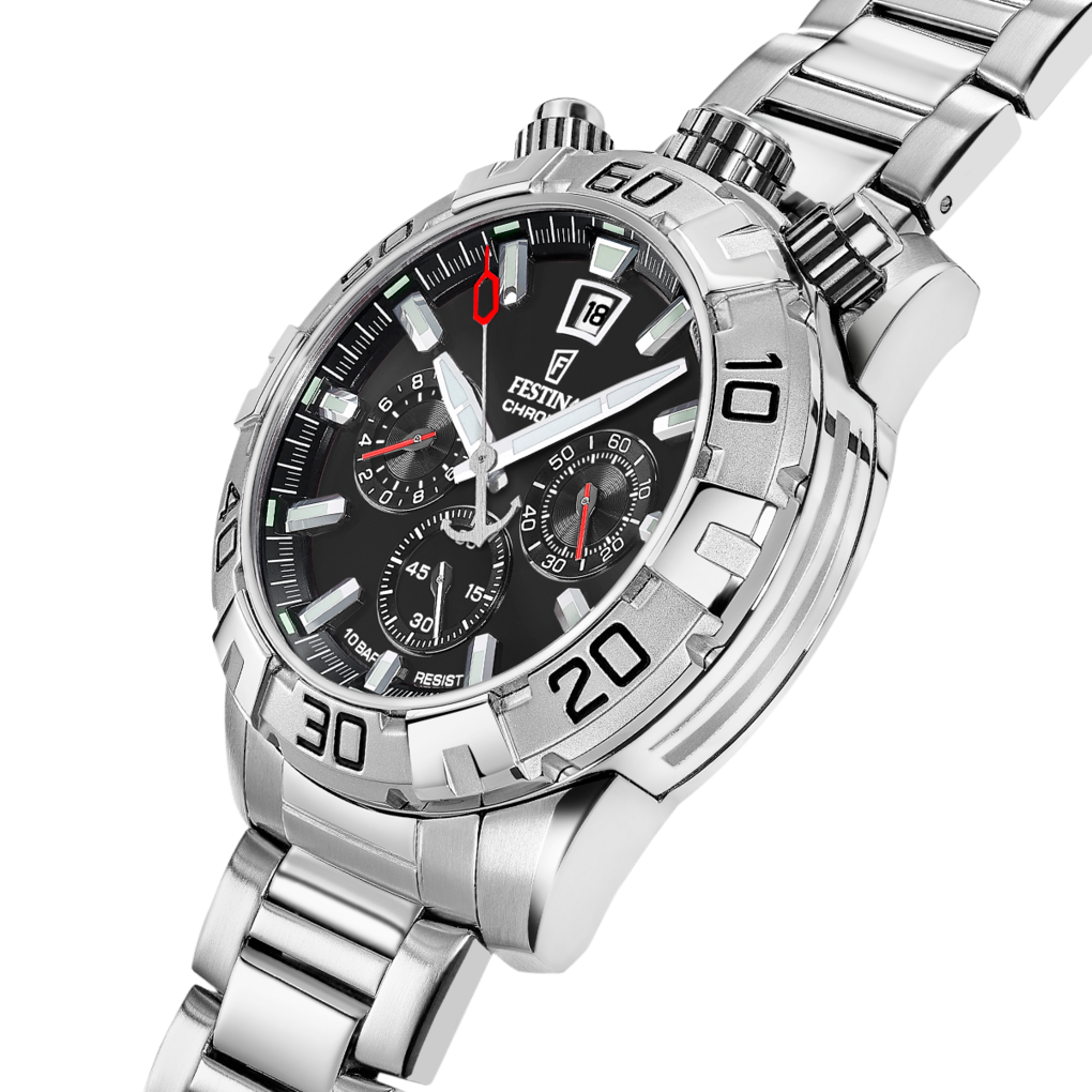 OROLOGIO DA UOMO FESTINA BULLHEAD NERO CON BRACCIALE IN ACCIAIO F20743/6