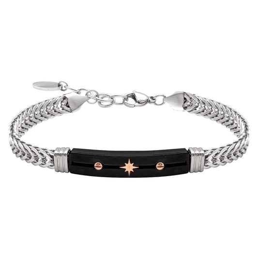 Bracciale in acciaio Rosa dei venti