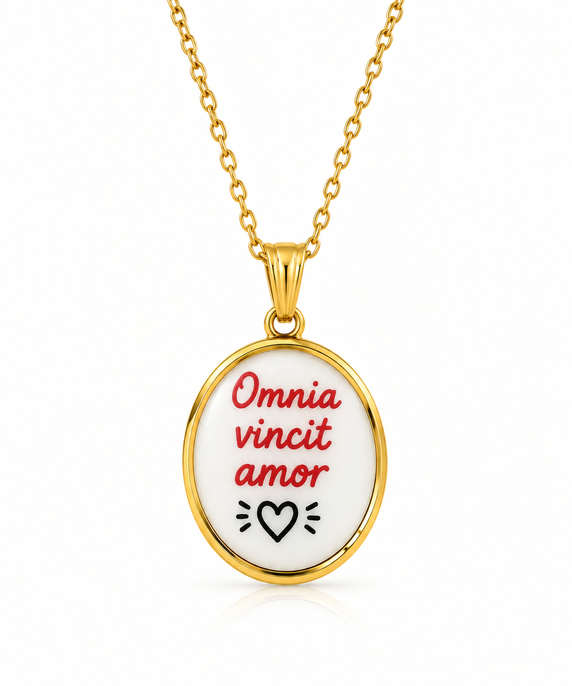 Collana in acciaio “Omnia vincit amor”