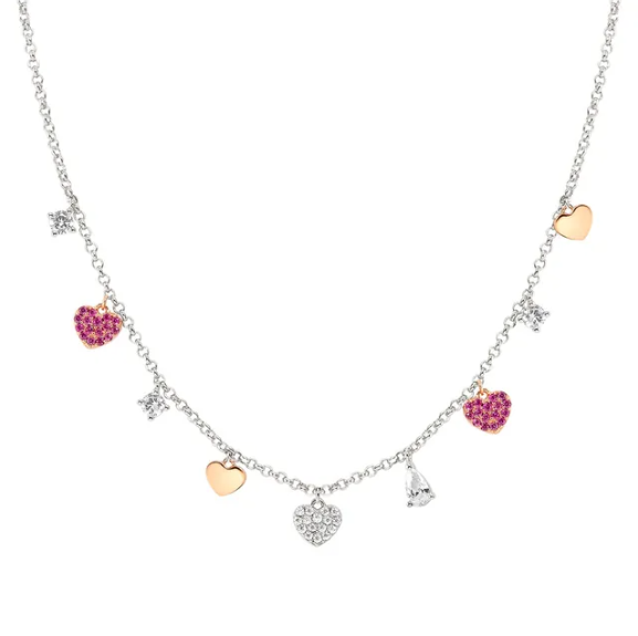 Nomination - Collana Lucentissima Mix Pendenti Cuori e Cubic Zirconia
