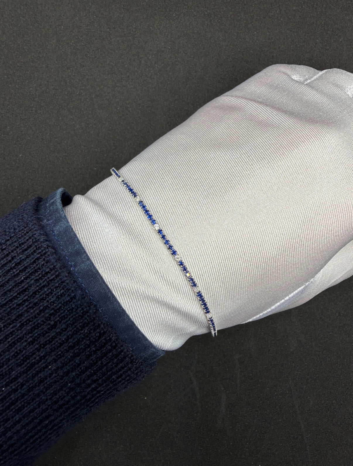 Tennis in Argento925 Bianco e Blu