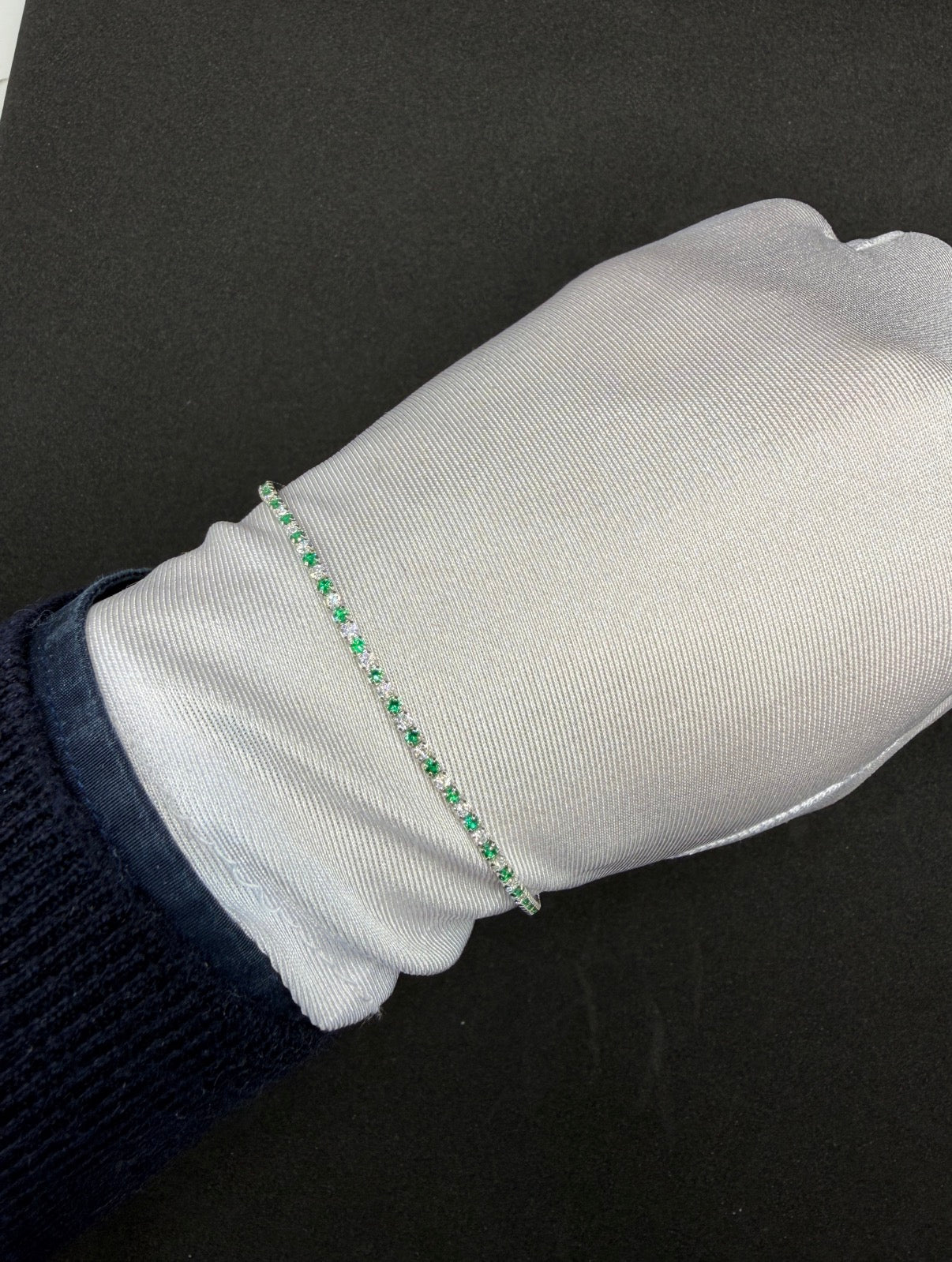 Tennis in Argento925 Bianco e Verde