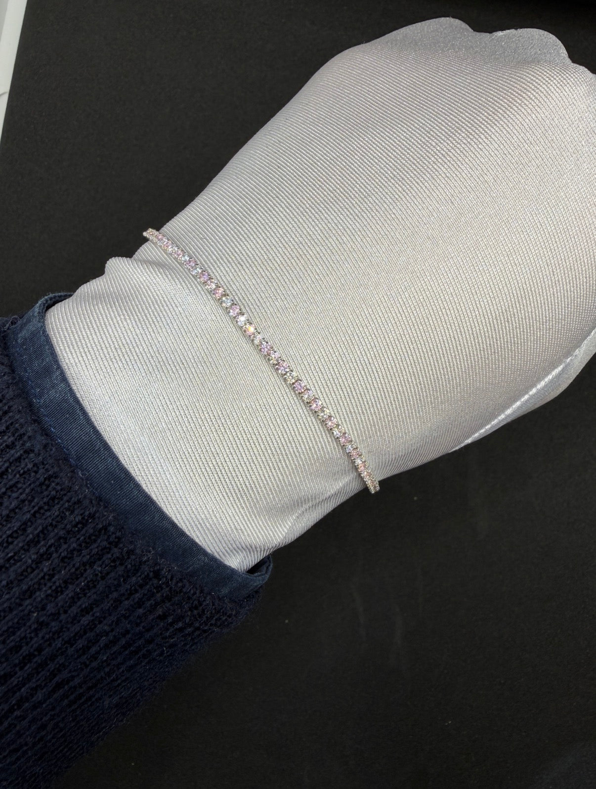 Tennis in Argento925 Rosa e Bianco