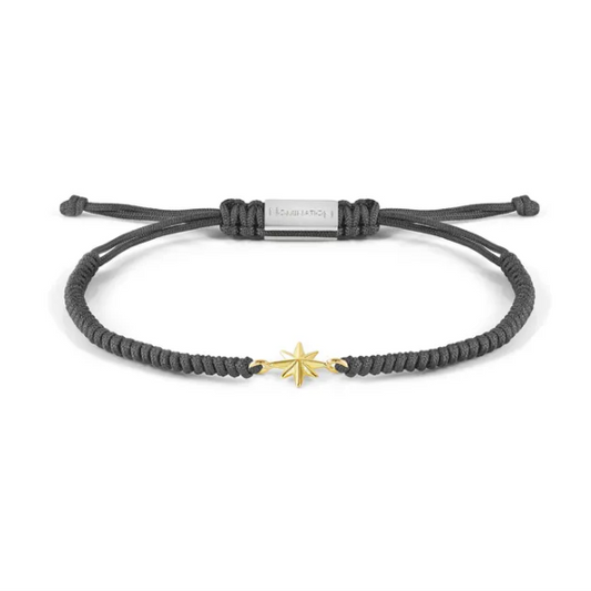 Bracciale Uomo Refined in cotone con Rosa dei venti 18kt