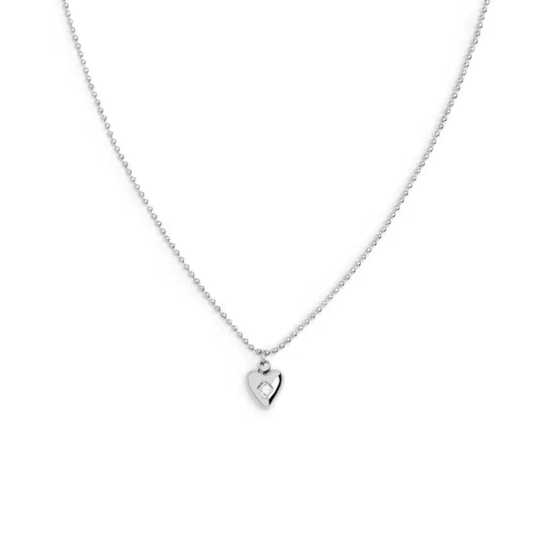 Collana con cuore centrale con zircone
