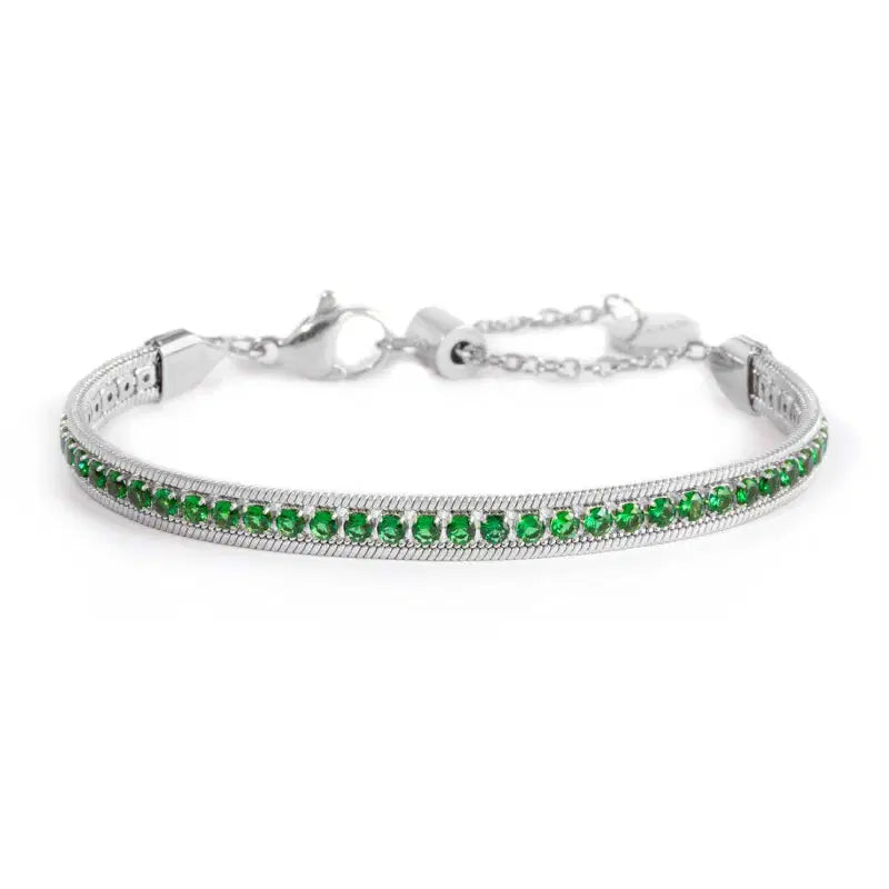Bracciale tennis zirconi baguette catena snake squadrata