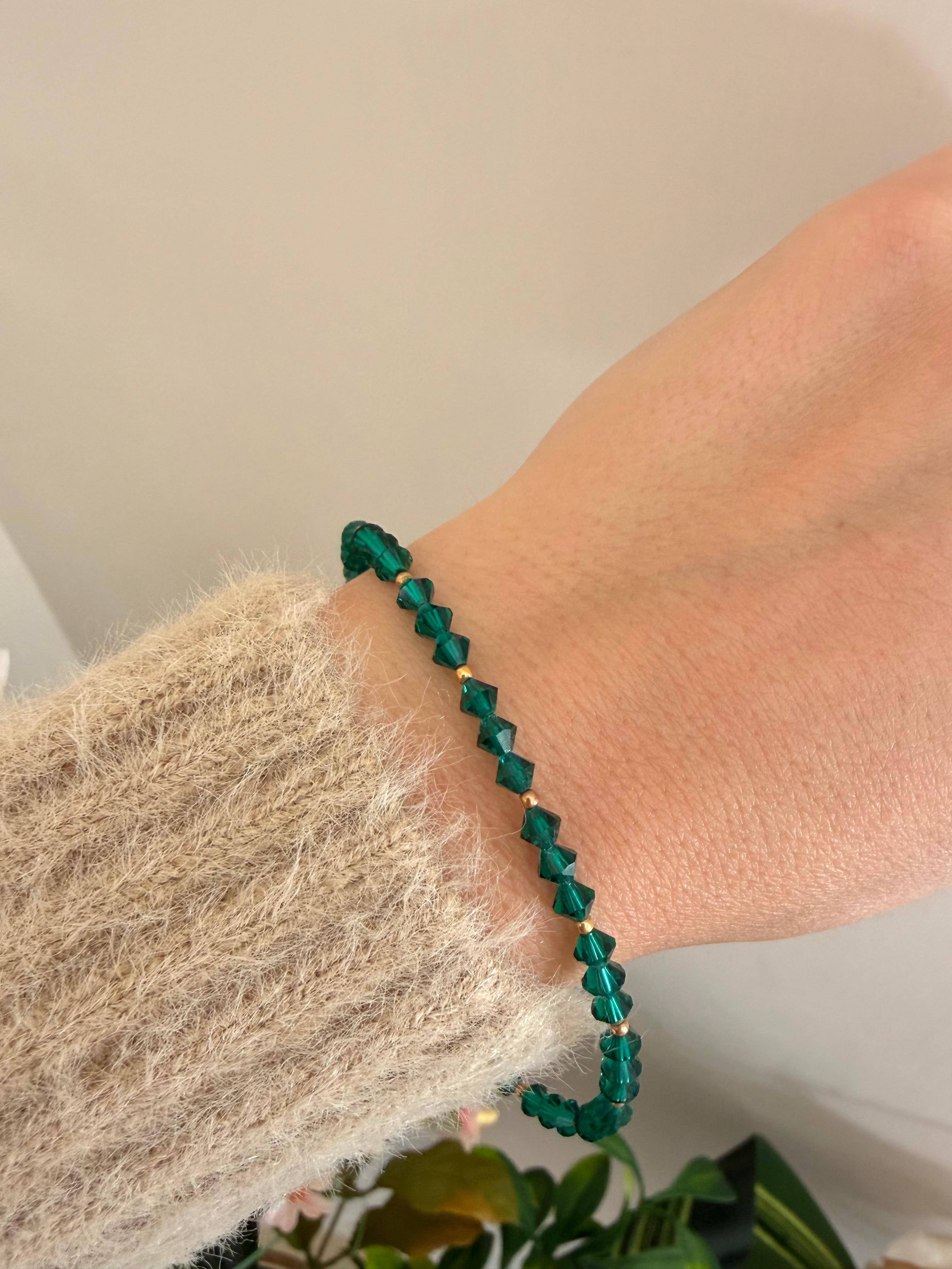 Bracciale in Oro 18kt con Swarovski Verde Smeraldo