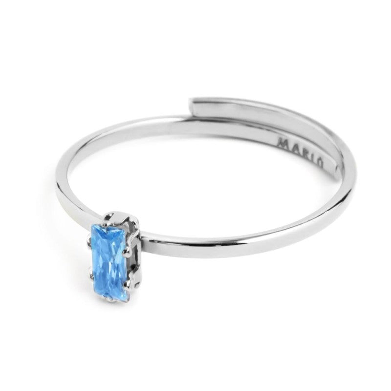 Anello con zircone baguette piccola