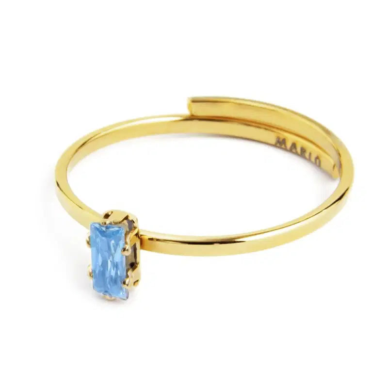 Anello con zircone baguette piccola