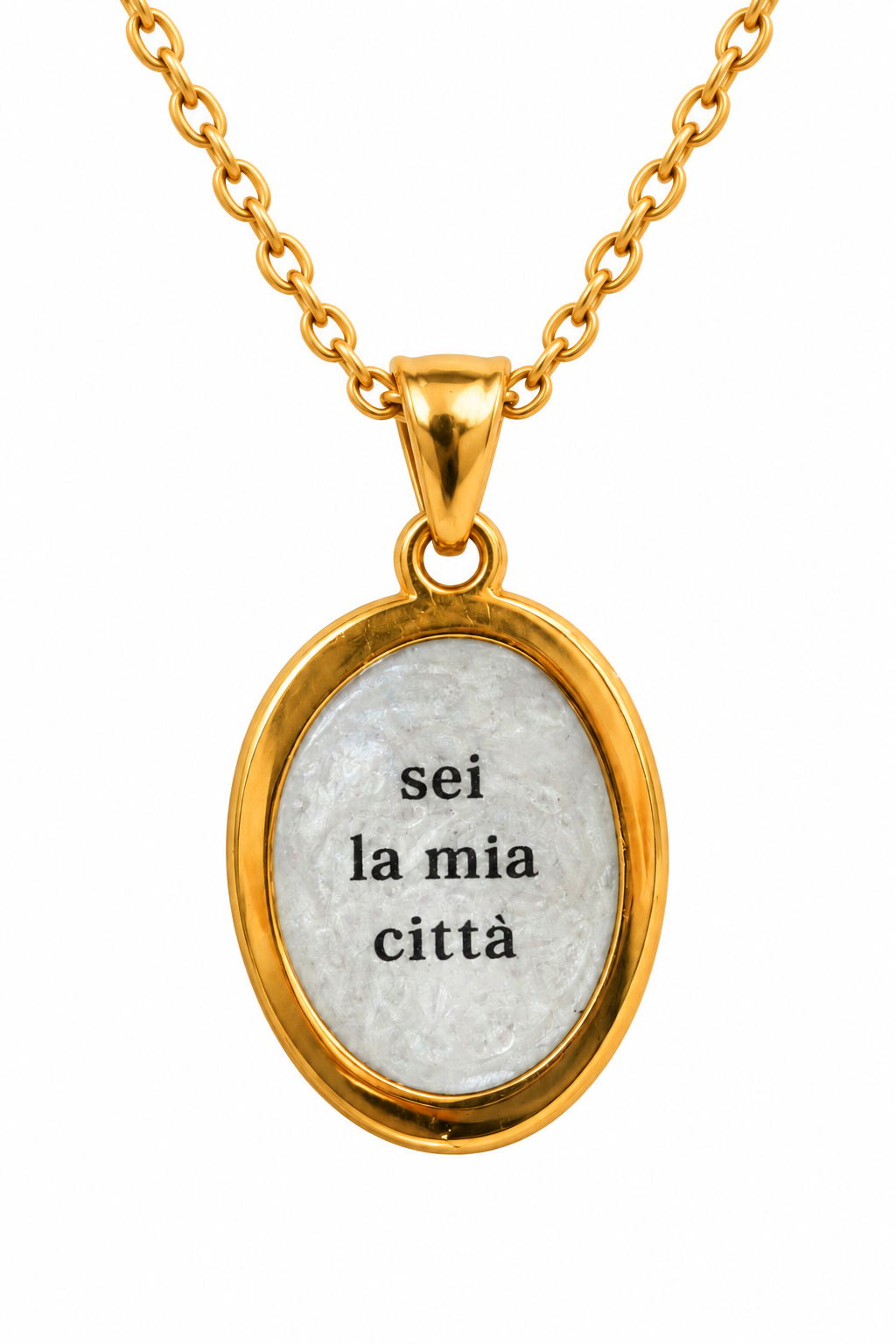 Collana in acciaio con frasi