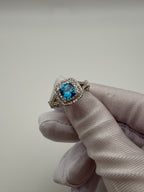 Anello in Argento925 con Zircone Azzurro