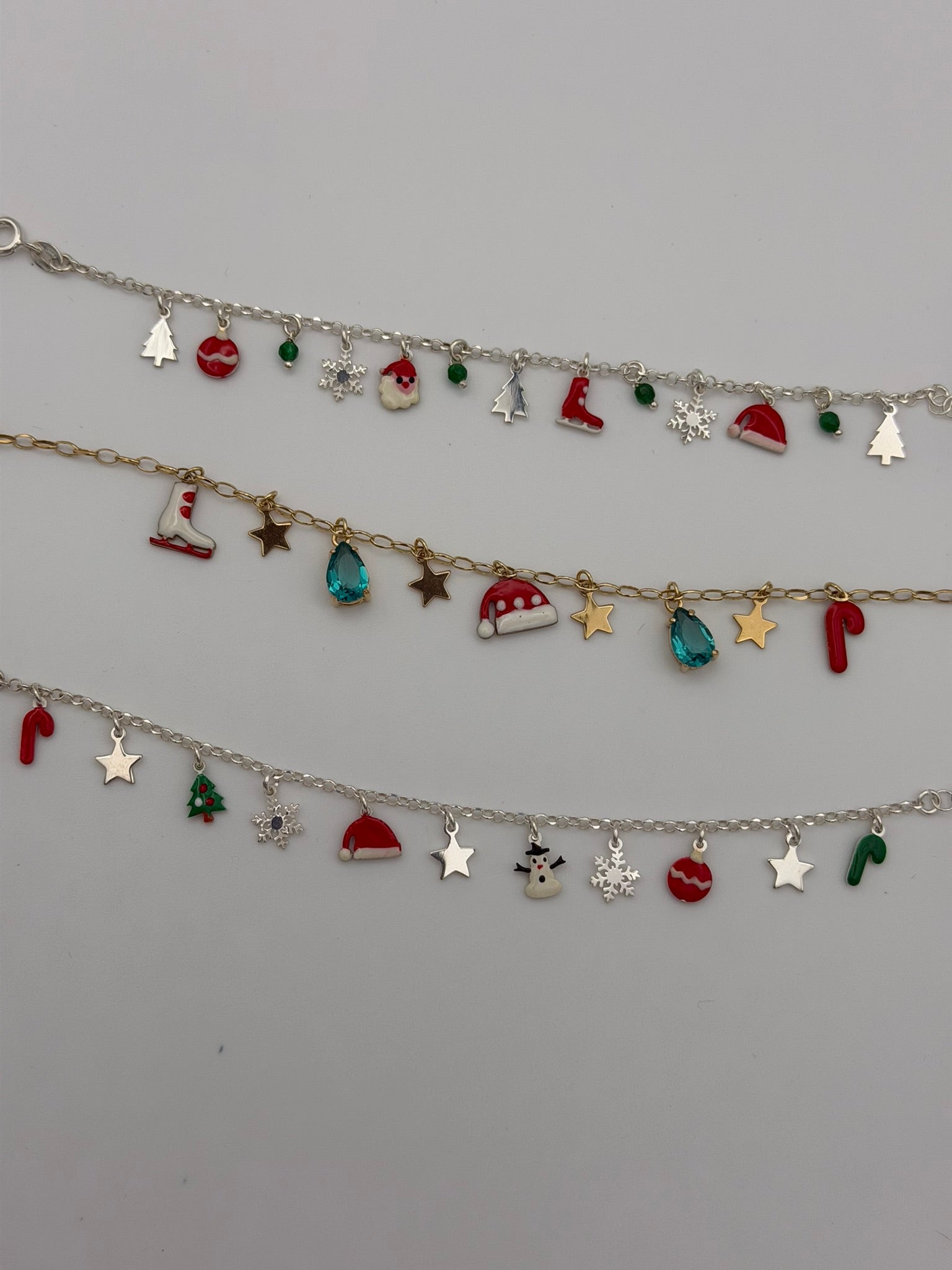 Bracciale in Argento925 con Charm Natalizi