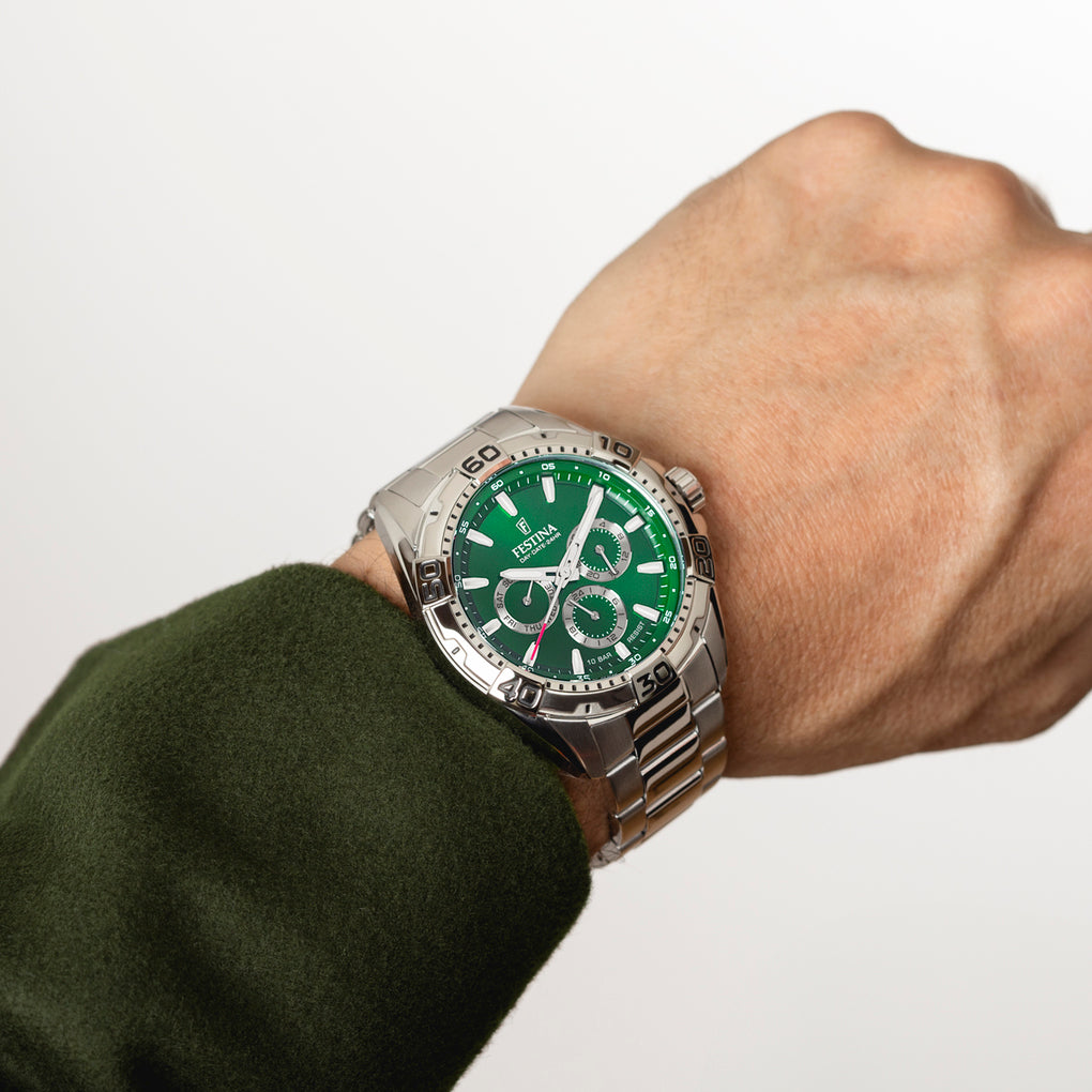 OROLOGIO FESTINA F20623/3 VERDE CINTURINO IN ACCIAIO INOSSIDABILE 316L, UOMO