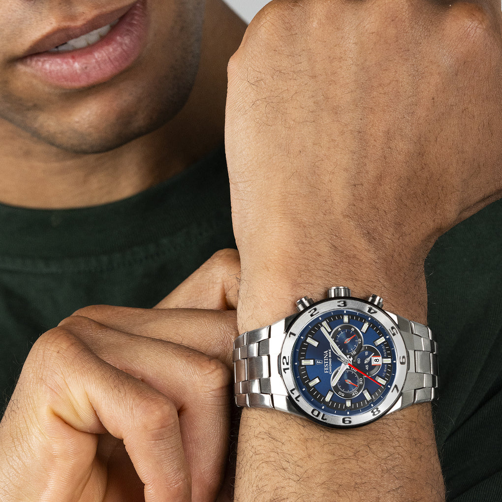 OROLOGIO DA UOMO FESTINA CHRONO BIKE BLU CON CINTURINO IN ACCIAIO F20670/1