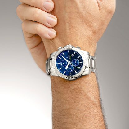 OROLOGIO FESTINA TIMELESS CHRONOGRAPH F20704/4 AZZURO CINTURINO IN ACCIAIO INOSSIDABILE 316L, UOMO