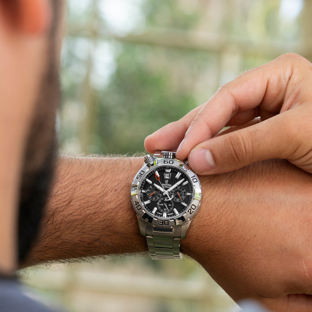 OROLOGIO DA UOMO FESTINA BULLHEAD NERO CON BRACCIALE IN ACCIAIO F20743/6