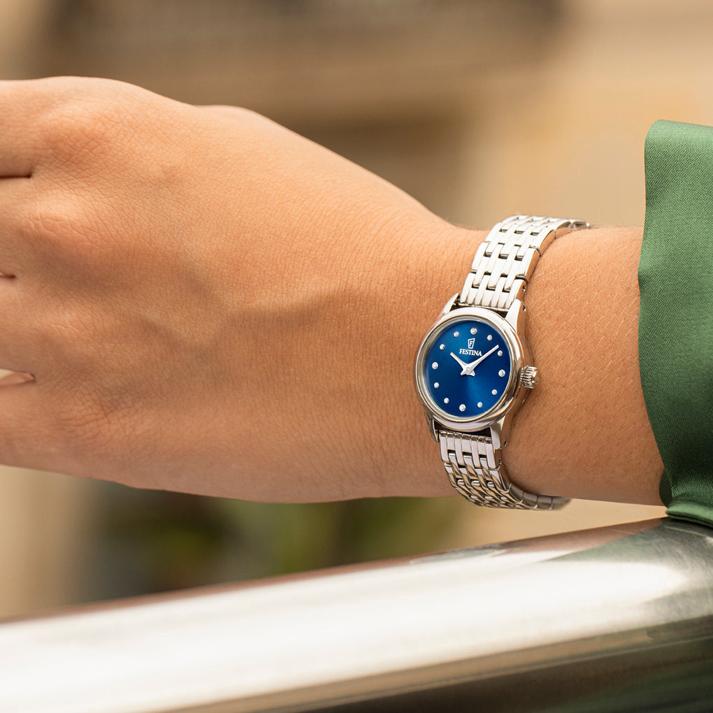 OROLOGIO FESTINA MADEMOISELLE F20749/4 AZZURO CINGHIA ACCIAIO INOSSIDABILE, DONNA
