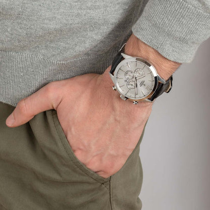OROLOGIO FESTINA TIMELESS CHRONOGRAPH F20542/1 ARGENTO CON CINTURINO IN PELLE, UOMO