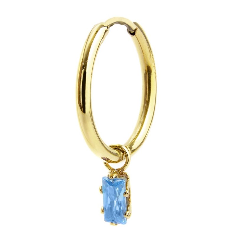 Marlù - Orecchino a cerchio con zircone baguette