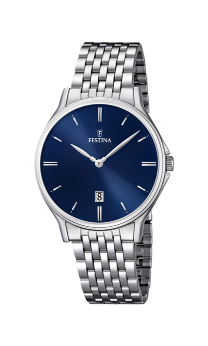 OROLOGIO FESTINA CLASSICS F16744/3 BLU CON CINTURINO IN ACCIAIO, UOMO
