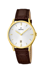 OROLOGIO FESTINA CLASSICS F16747/1 BIANCO CON CINTURINO IN PELLE, UOMO